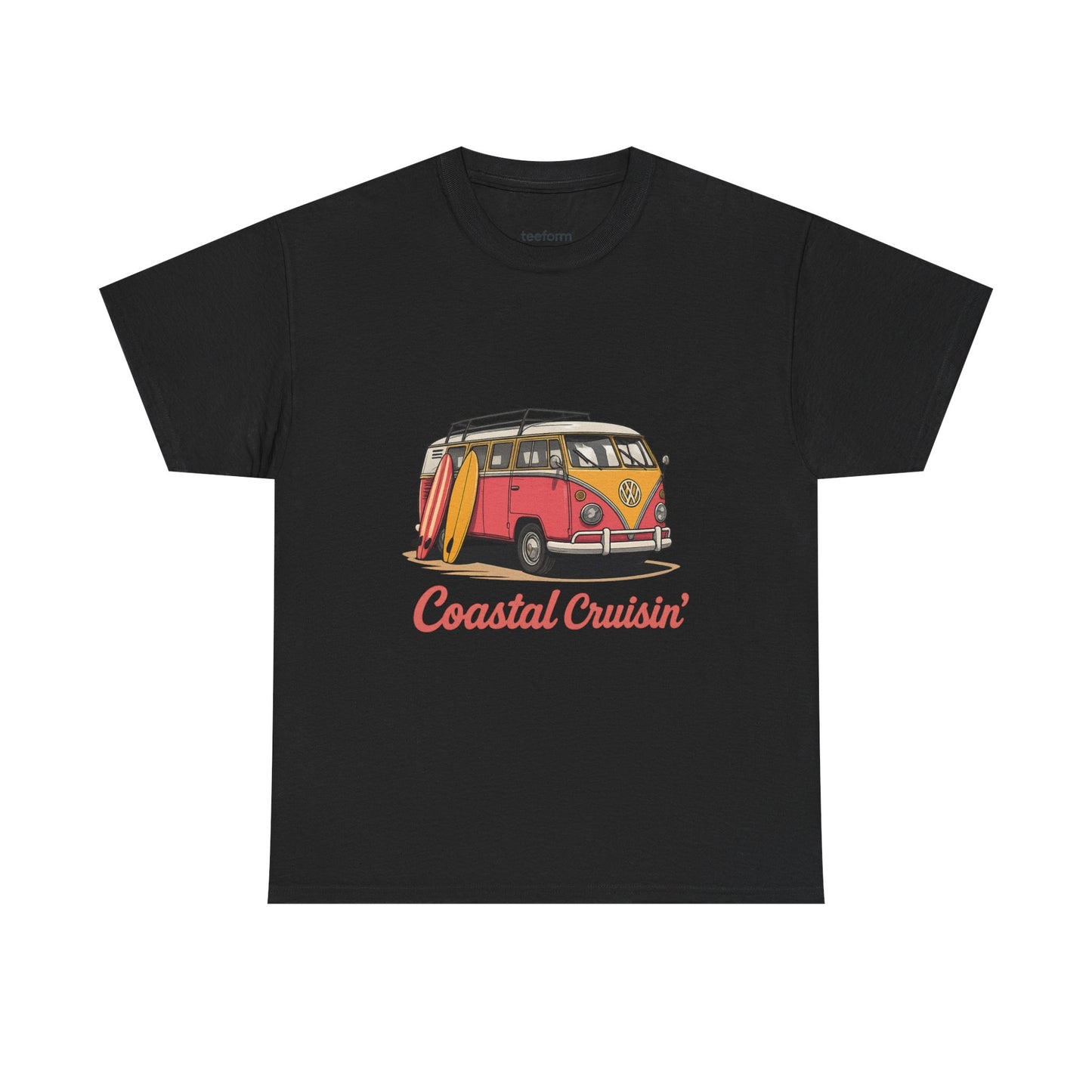 Coastal Cruisin’ Retro VW Surf Van Beach T-Shirt