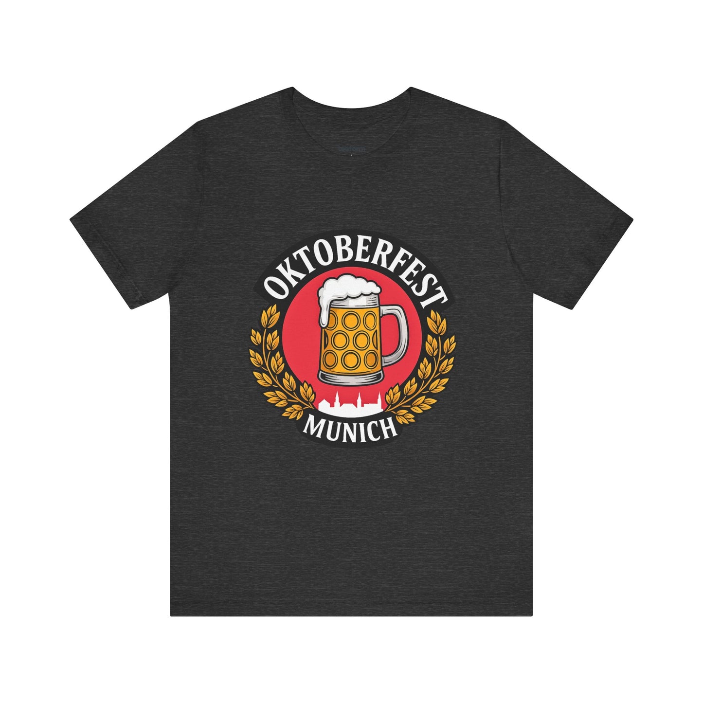 Dark Grey t-shirt with Oktoberfest Munich design featuring a beer mug.