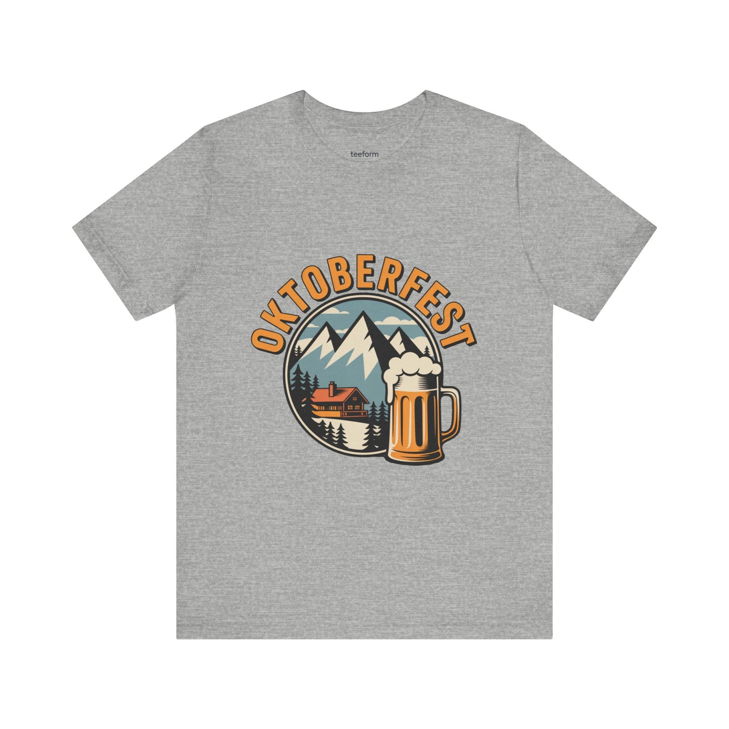 Vintage Oktoberfest T-Shirt | Alpine Mountains & Beer Stein Graphic Tee