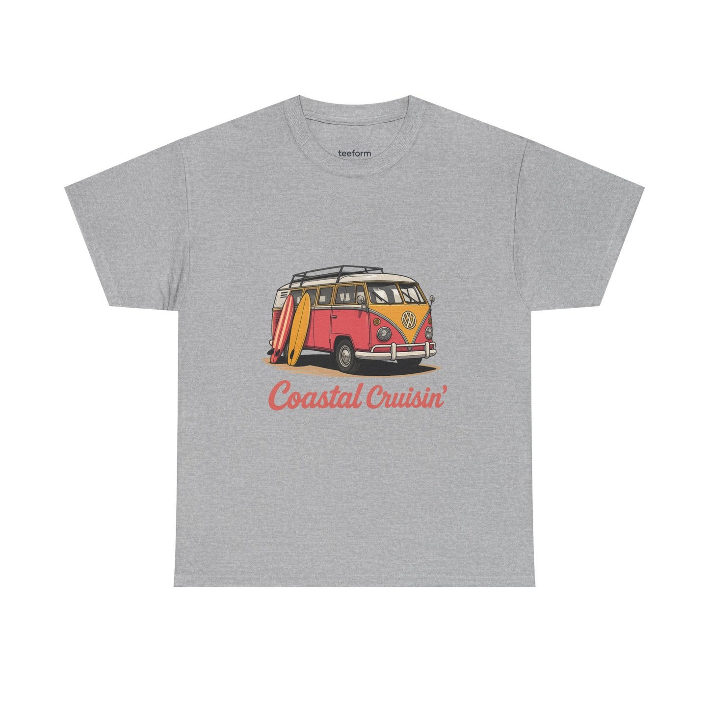 Coastal Cruisin’ Retro VW Surf Van Beach T-Shirt