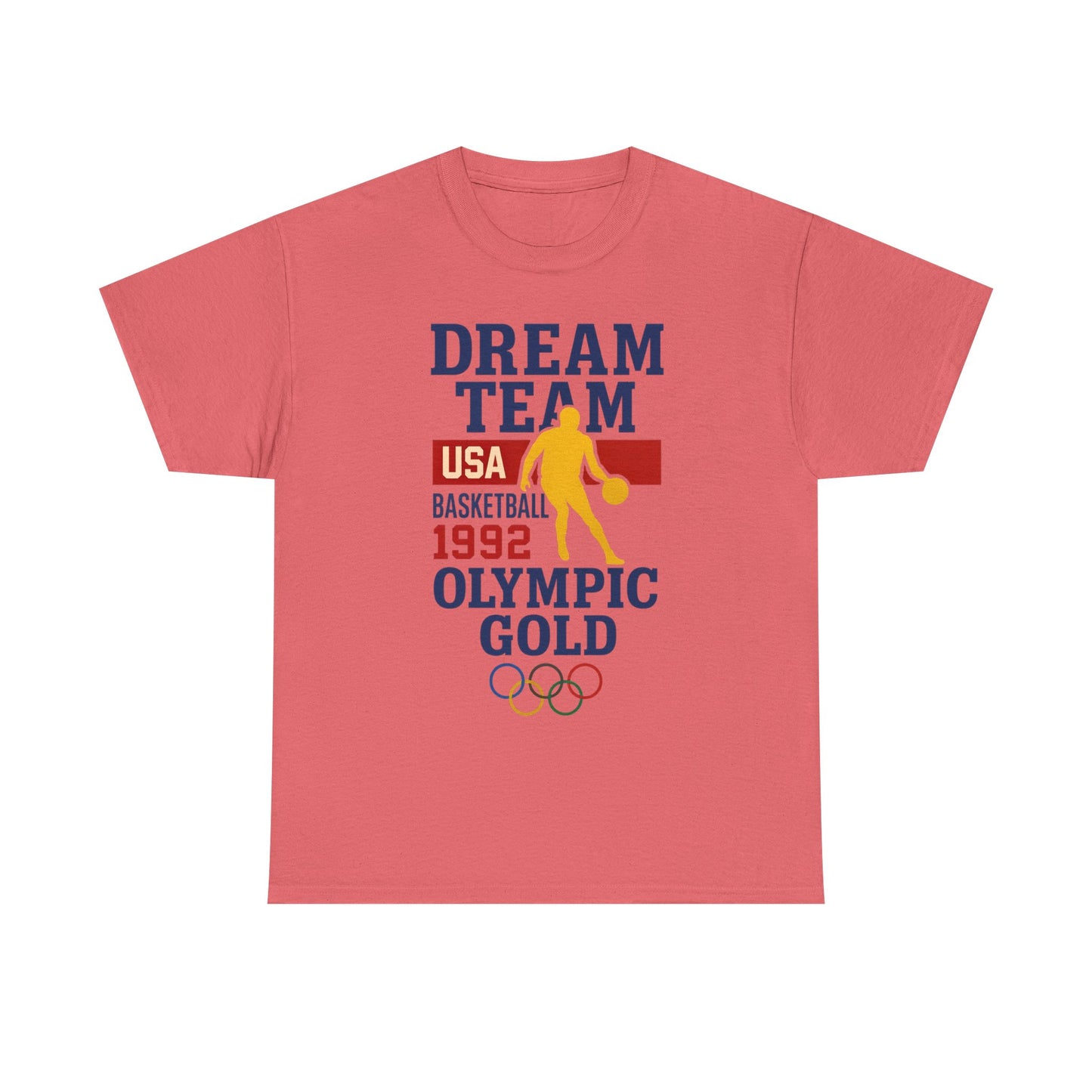 Coral Silk 1992 Dream Team USA Olympic Gold Basketball Tee