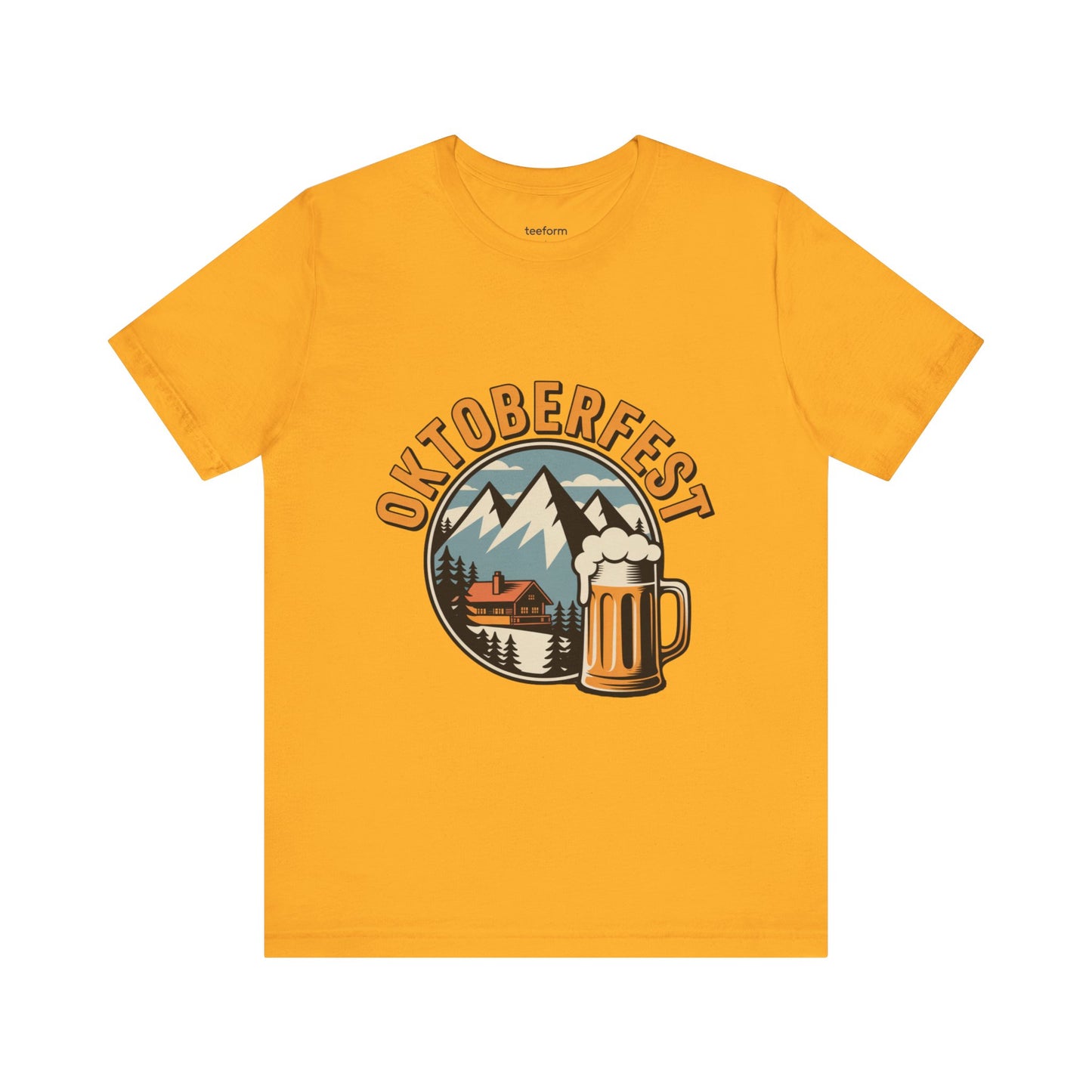 Vintage Oktoberfest T-Shirt | Alpine Mountains & Beer Stein Graphic Tee