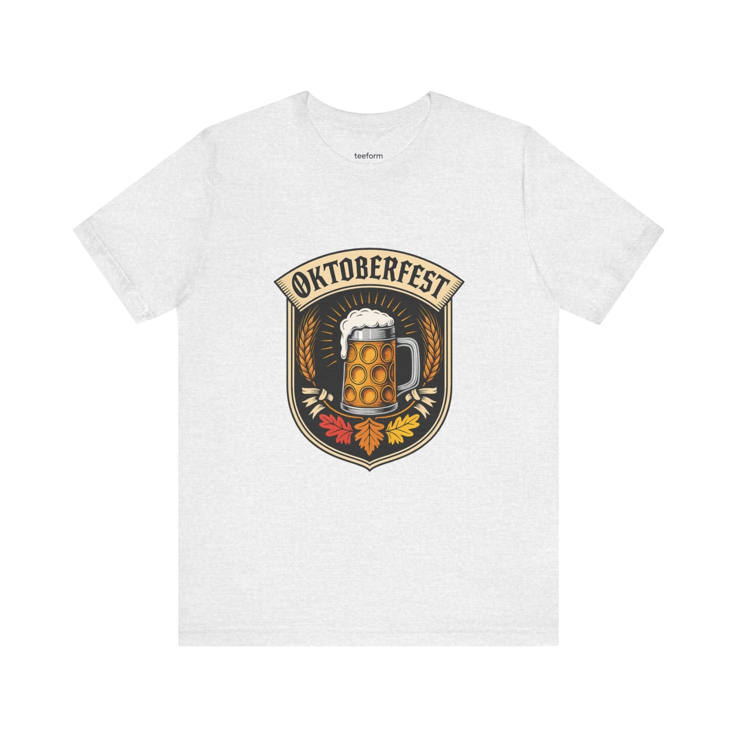 Ash t-shirt with Oktoberfest design featuring a beer mug
