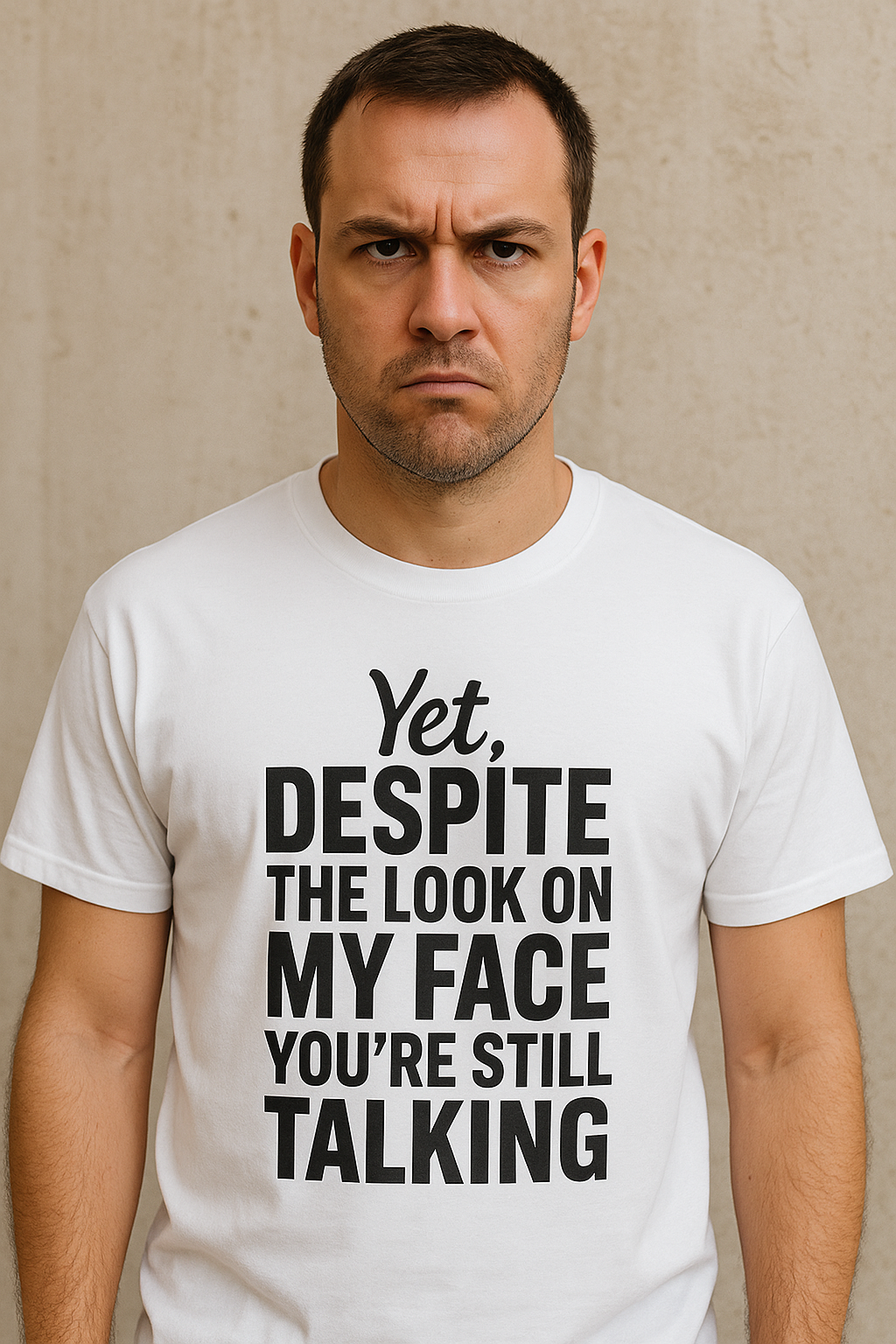 Funny - Yet despite the look on my face you're still talking