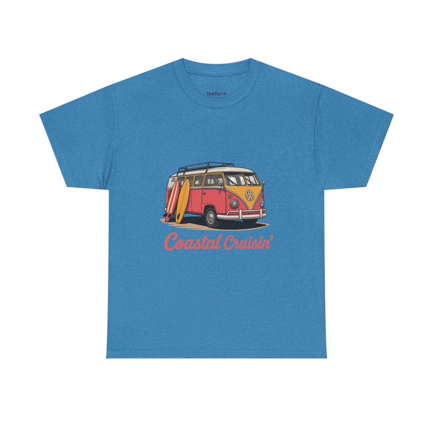 Coastal Cruisin’ Retro VW Surf Van Beach T-Shirt
