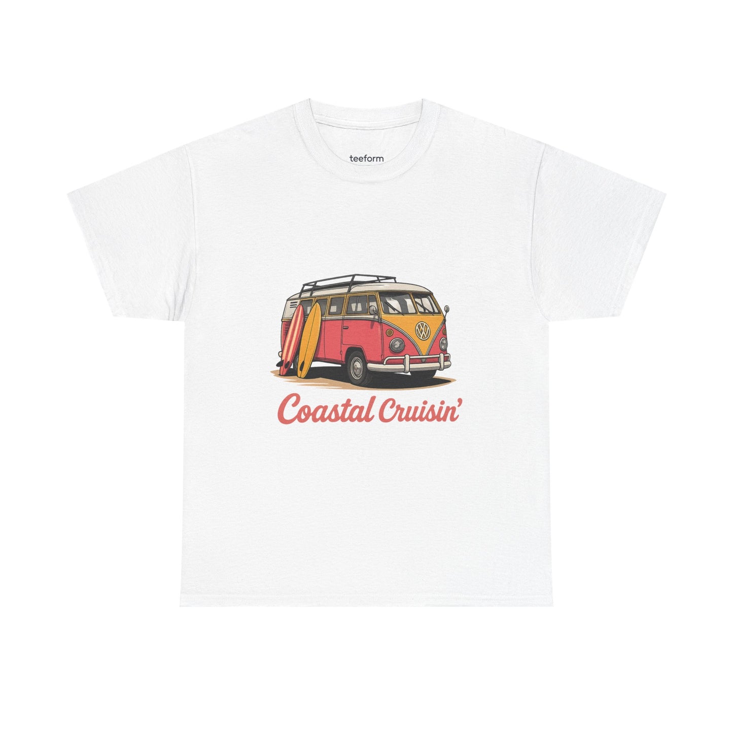 Coastal Cruisin’ Retro VW Surf Van Beach T-Shirt