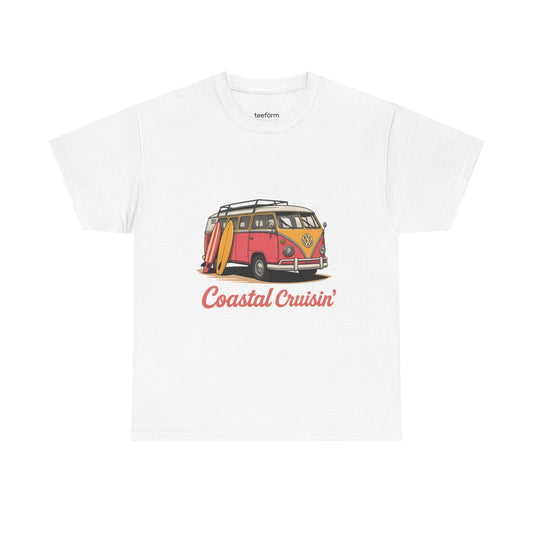 Coastal Cruisin’ Retro VW Surf Van Beach T-Shirt