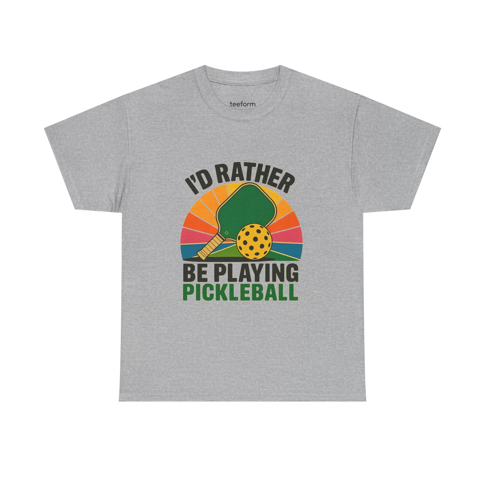 Gray t-shirt with pickleball graphic
