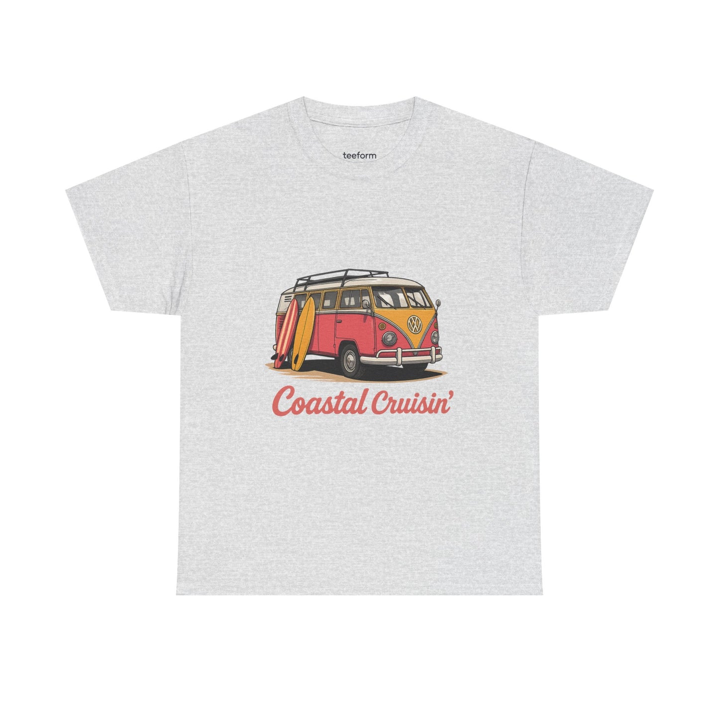 Coastal Cruisin’ Retro VW Surf Van Beach T-Shirt