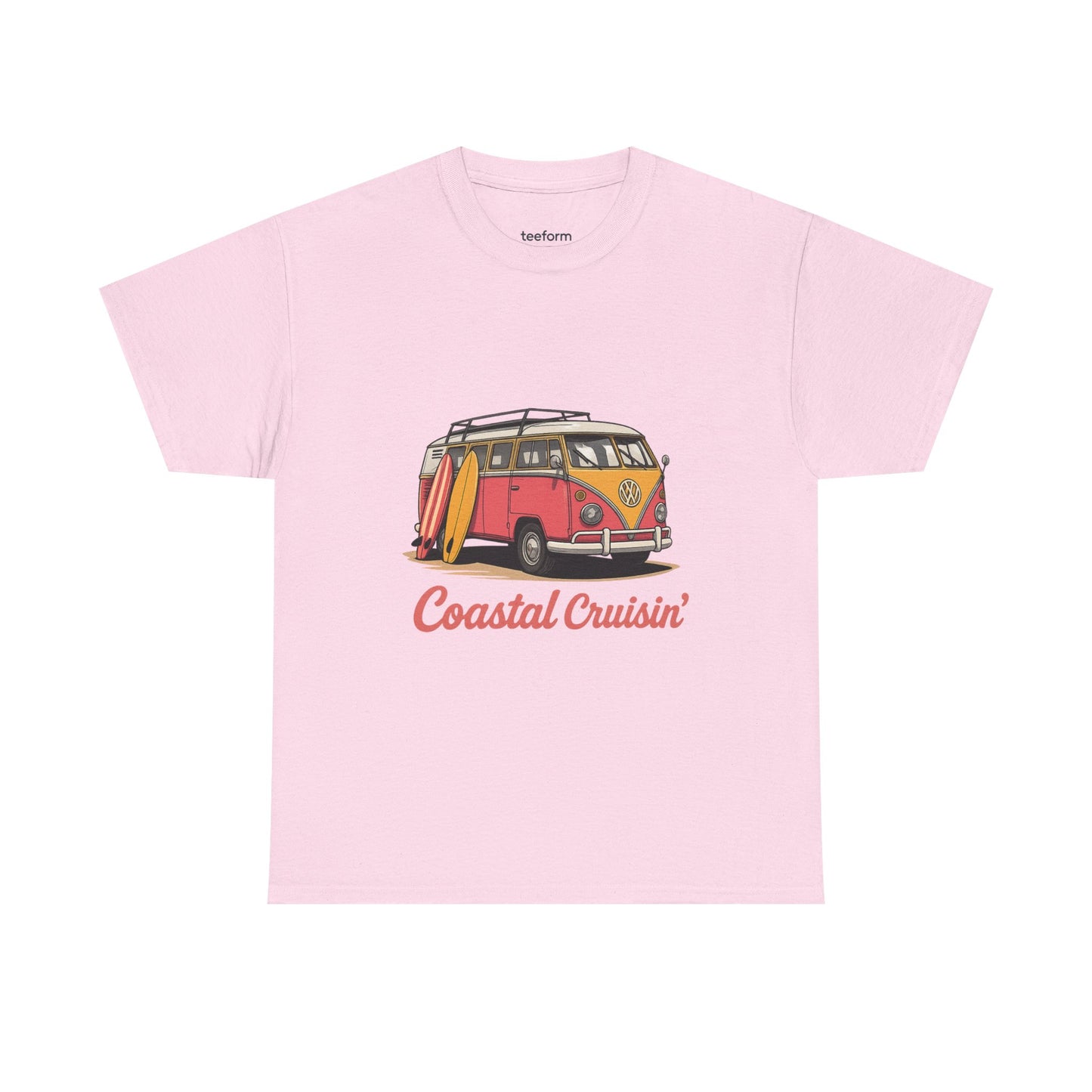 Coastal Cruisin’ Retro VW Surf Van Beach T-Shirt