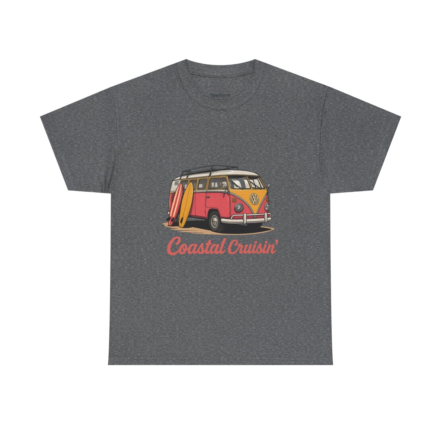 Coastal Cruisin’ Retro VW Surf Van Beach T-Shirt
