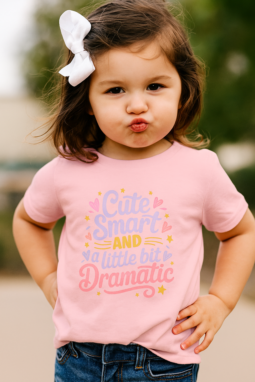 Cute Smart and a Little Bit Dramatic Toddler Girl T-Shirt