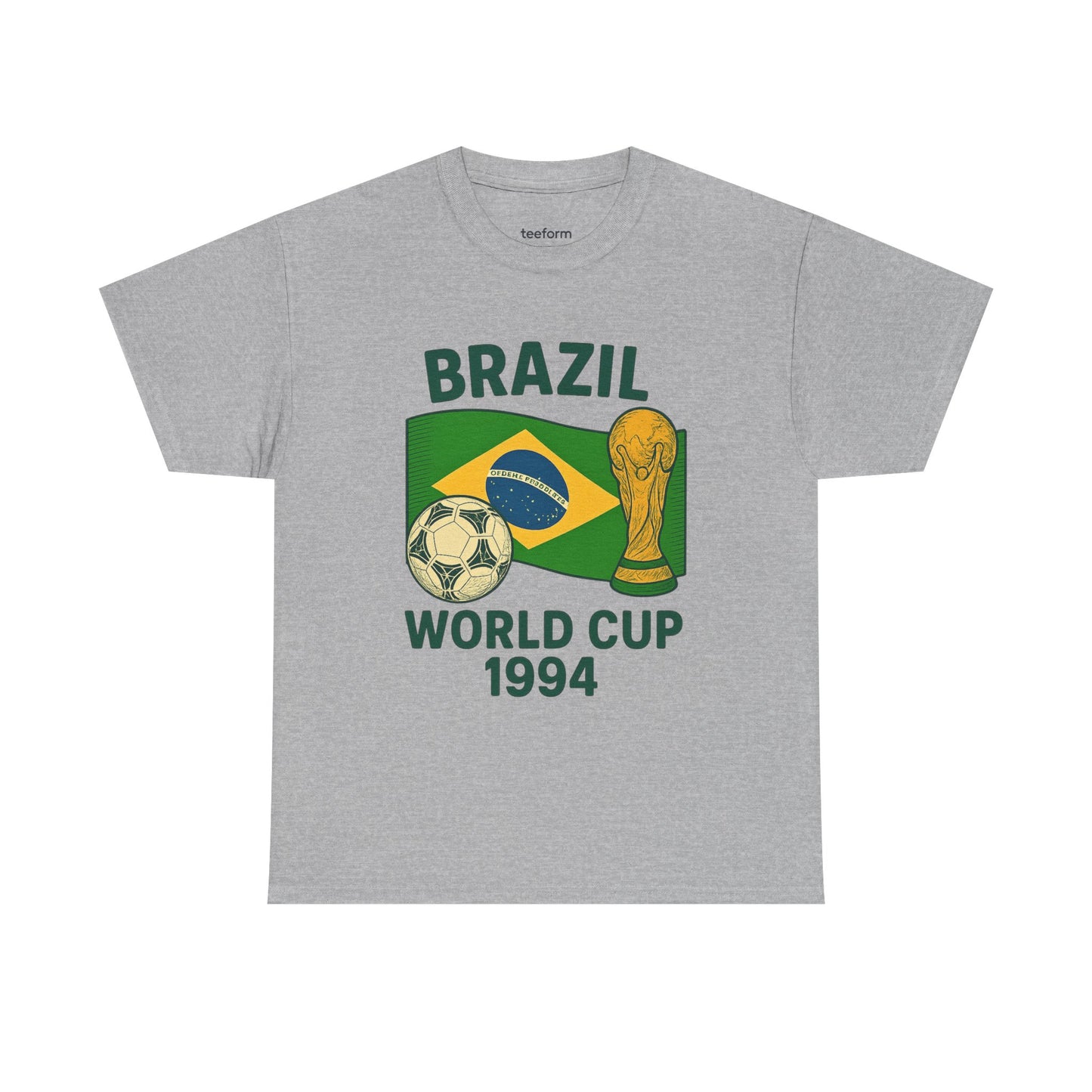 Brazil World Cup 1994 Champions T-Shirt Sports Grey